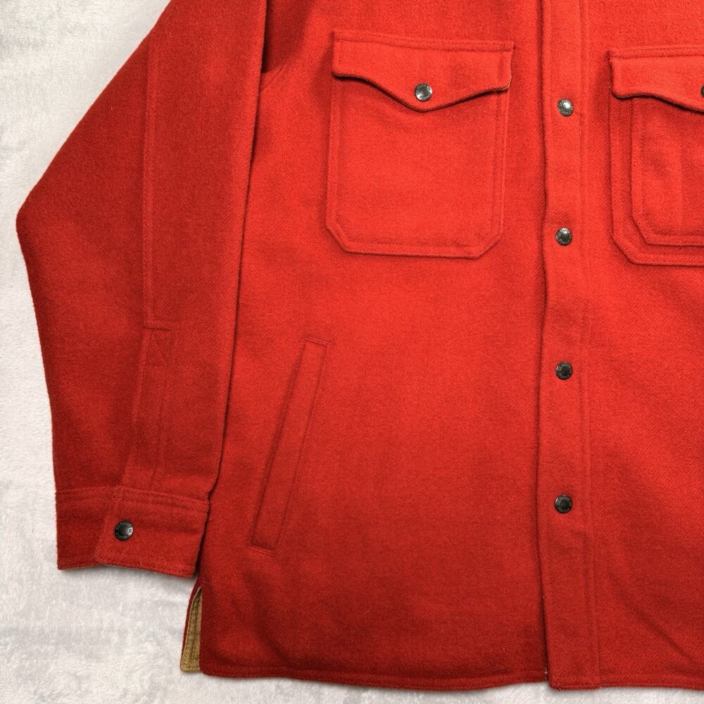 Filson Wool Lined Jacket Jac-SHirt Men's Medium Red Oak Barn Coat Chore Buttoned - Picture 2 of 16